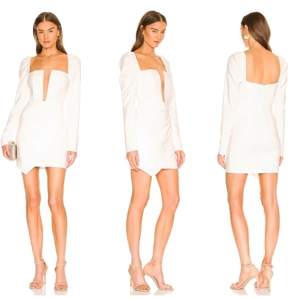 Michael Costello x REVOLVE Racquel Mini Dress in Ivory Size S